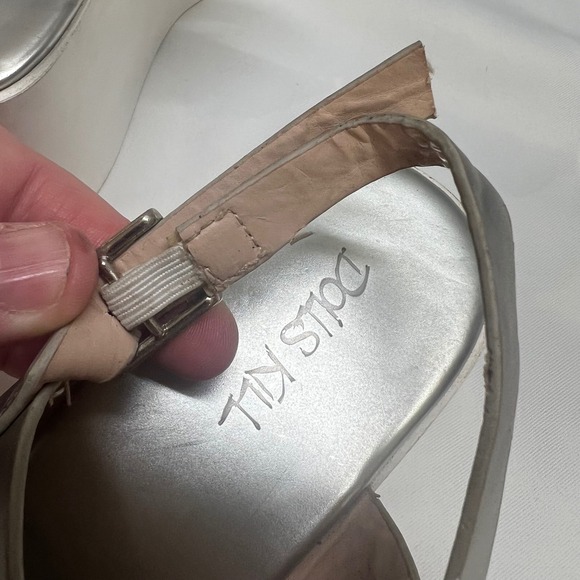 Dolls Kill Silver Metallic Platform Wedge US 6.5/7 Rave Goth Y2K Alternative - Picture 10 of 11